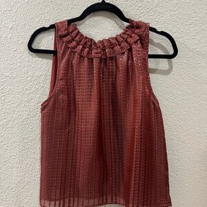Anthropologie Dolan Silk Sleeveless Top Metallic Accents XS New With Tags